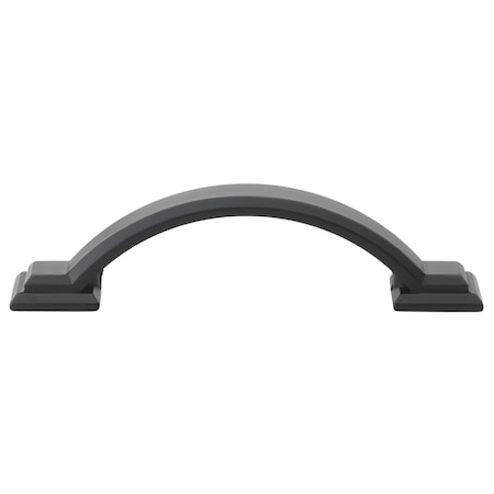 3 In. Center To Center Matte Black Arched Square Cabinet Pull - 4355-MB, 5PK